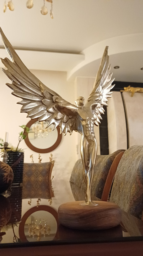 Winged muscular male statue Radten luxury aluminum art piece for home decor