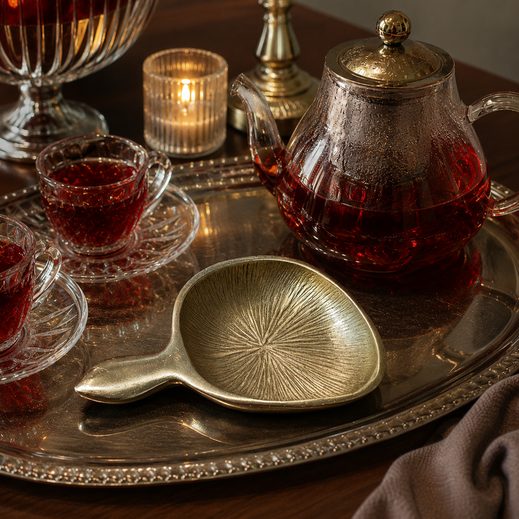 Decorative handled aluminum snack serving bowl