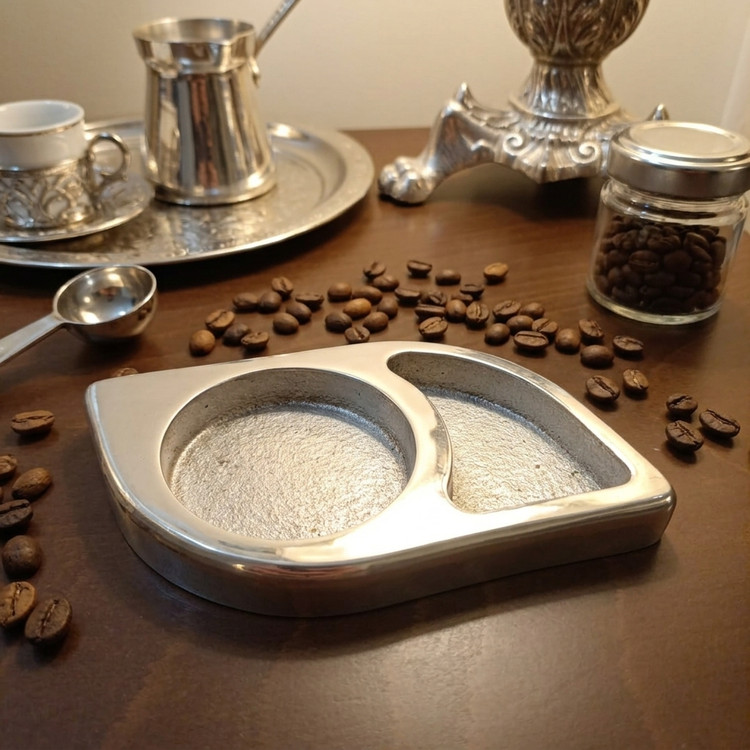 ظرف سرو قهوه و چای آلومینیومی طرح برگ | لوکس و دکوراتیو