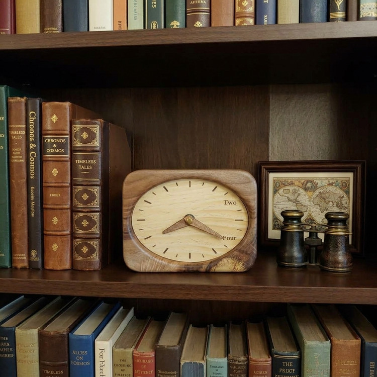 Ritm walnut wood table clock for modern home decor