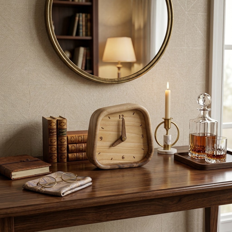 Difference I walnut wood clock for modern interior decor