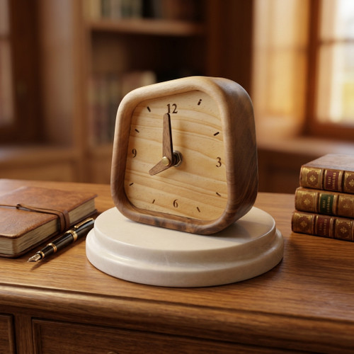 Difference I modern walnut wood table clock