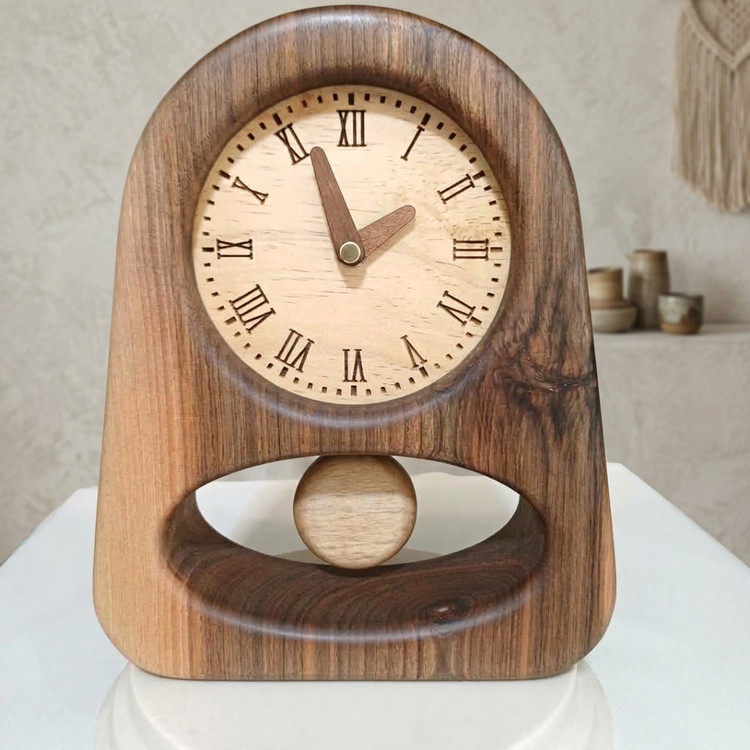 Luxury Pandora pendulum table clock with classic Roman numeral design