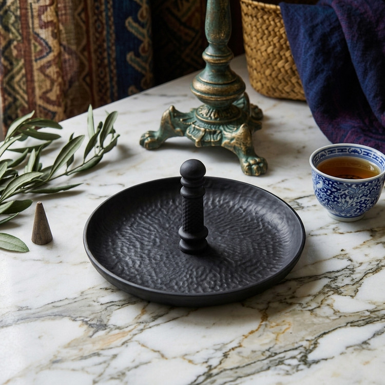 20x20 cm mini hammered aluminum serving dish