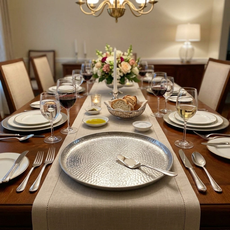 Large aluminum serving dish for fruit, sweets and finger food